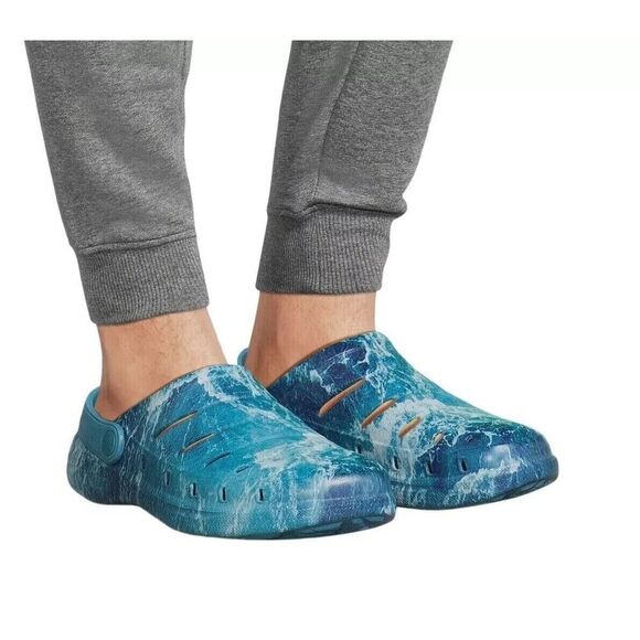 RUGGED SHARK SLIP ON CLOGS BLUE AND WHITE SIZE 12 - FREE SHIPPING - Picture 5 of 5